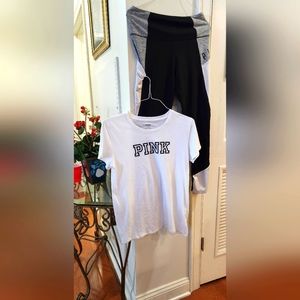 VS PINK TEE SHIRT AND LEGGINGS